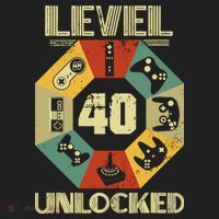 Level 40 Unlocked T Funny Video Gamer 40th Birthday Golf Towel thumb 3