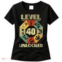 Level 40 Unlocked T Funny Video Gamer 40th Birthday Women's T-Shirt thumb 0