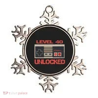 Level 40 Unlocked Video Gamer 40th Birthday Gift Ornament thumb 0