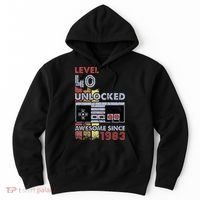 Level 40 Unlocked Gamer 40th Birthday Gift Video Game Lovers Hoodie thumb 0