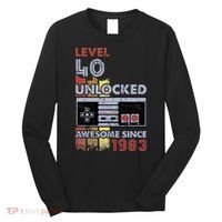 Level 40 Unlocked Gamer 40th Birthday Gift Video Game Lovers Long Sleeve Shirt thumb 0