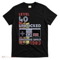 Level 40 Unlocked Gamer 40th Birthday Gift Video Game Lovers T-Shirt thumb 0