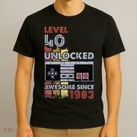Level 40 Unlocked Gamer 40th Birthday Gift Video Game Lovers T-Shirt thumb 3