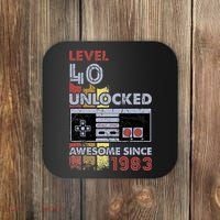 Level 40 Unlocked Gamer 40th Birthday Gift Video Game Lovers Coaster thumb 0