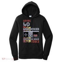 Level 40 Unlocked Gamer 40th Birthday Gift Video Game Lovers Women's Hoodie thumb 0