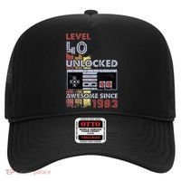 Level 40 Unlocked Gamer 40th Birthday Gift Video Game Lovers Hat thumb 0