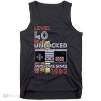 Level 40 Unlocked Gamer 40th Birthday Gift Video Game Lovers Tank Top thumb 0