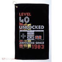 Level 40 Unlocked Gamer 40th Birthday Gift Video Game Lovers Golf Towel thumb 0