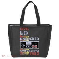 Level 40 Unlocked Gamer 40th Birthday Gift Video Game Lovers Tote Bag thumb 0
