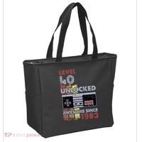 Level 40 Unlocked Gamer 40th Birthday Gift Video Game Lovers Tote Bag thumb 2