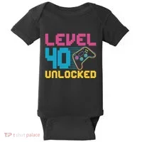 Level 40 Unlocked Gaming Birthday Baby Bodysuit thumb 0