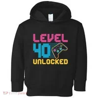 Level 40 Unlocked Gaming Birthday Toddler Hoodie thumb 0