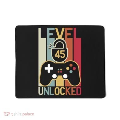Level 45 Unlocked Birthday Gift Vintage Retro Mousepad