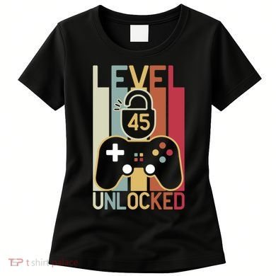 Level 45 Unlocked Birthday Gift Vintage Retro Women's T-Shirt