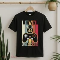 Level 44 Unlocked Birthday Gift Vintage Retro T-Shirt thumb 2