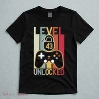 Level 43 Unlocked Birthday Gift Vintage Retro T-Shirt thumb 5