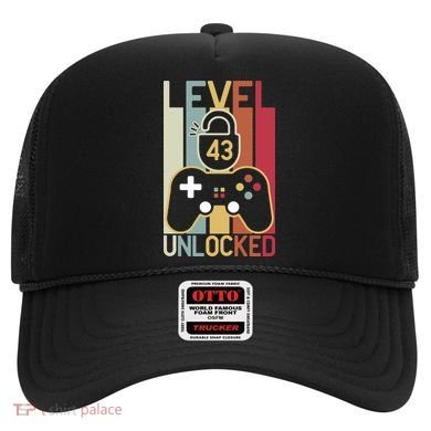 Level 43 Unlocked Birthday Gift Vintage Retro Hat