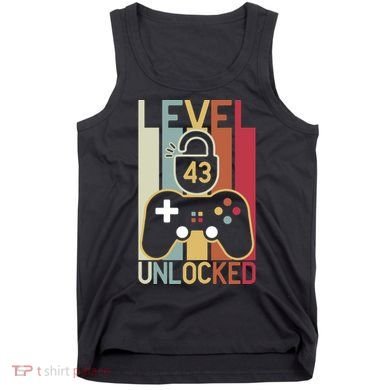 Level 43 Unlocked Birthday Gift Vintage Retro Tank Top