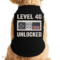 Level 40 Unlocked Video Gamer 40th Birthday Gift Doggie Tank thumb 0