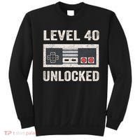Level 40 Unlocked Video Gamer 40th Birthday Gift Sweatshirt thumb 0