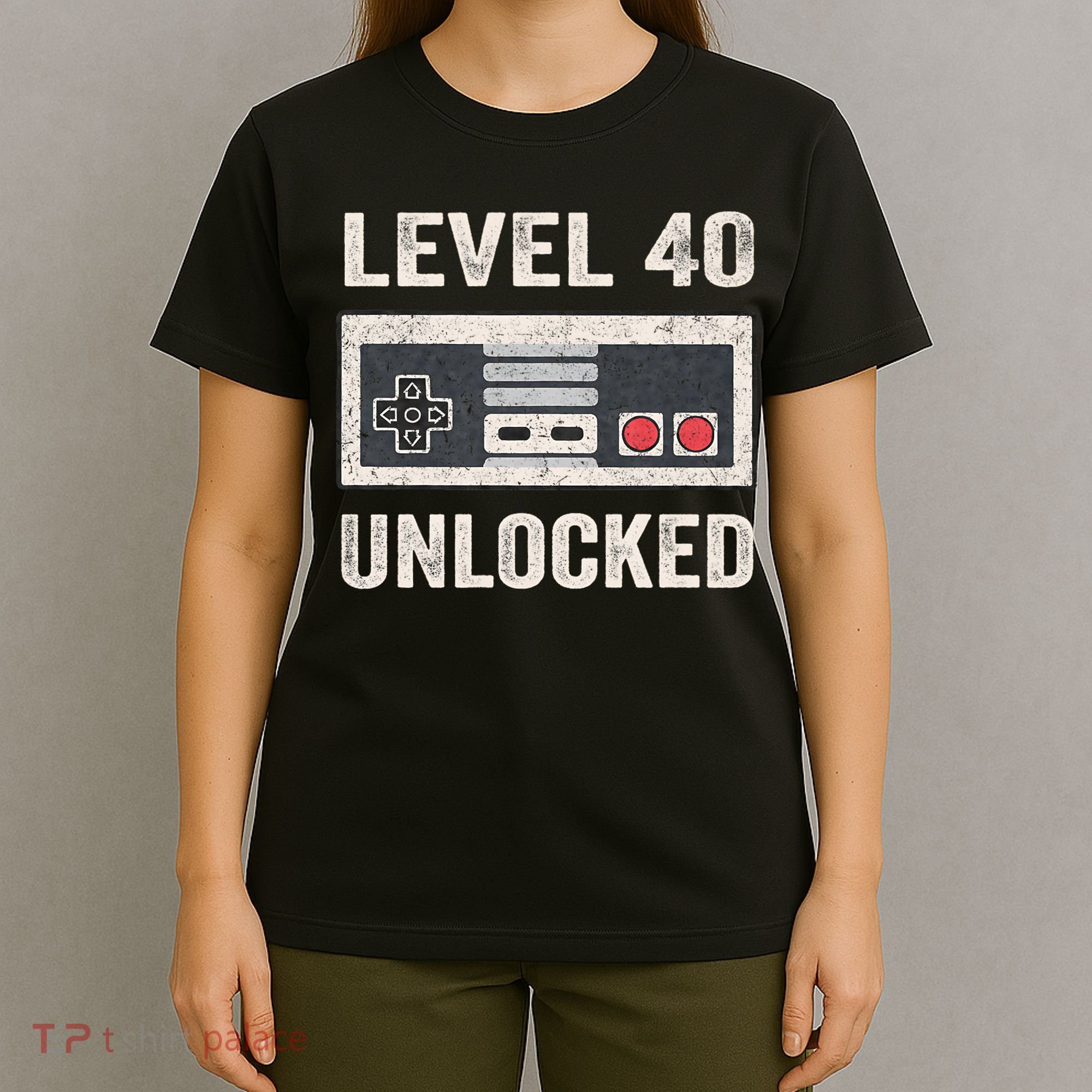 Level 40 Unlocked Video Gamer 40th Birthday Gift T-Shirt