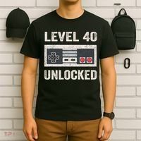 Level 40 Unlocked Video Gamer 40th Birthday Gift T-Shirt thumb 6