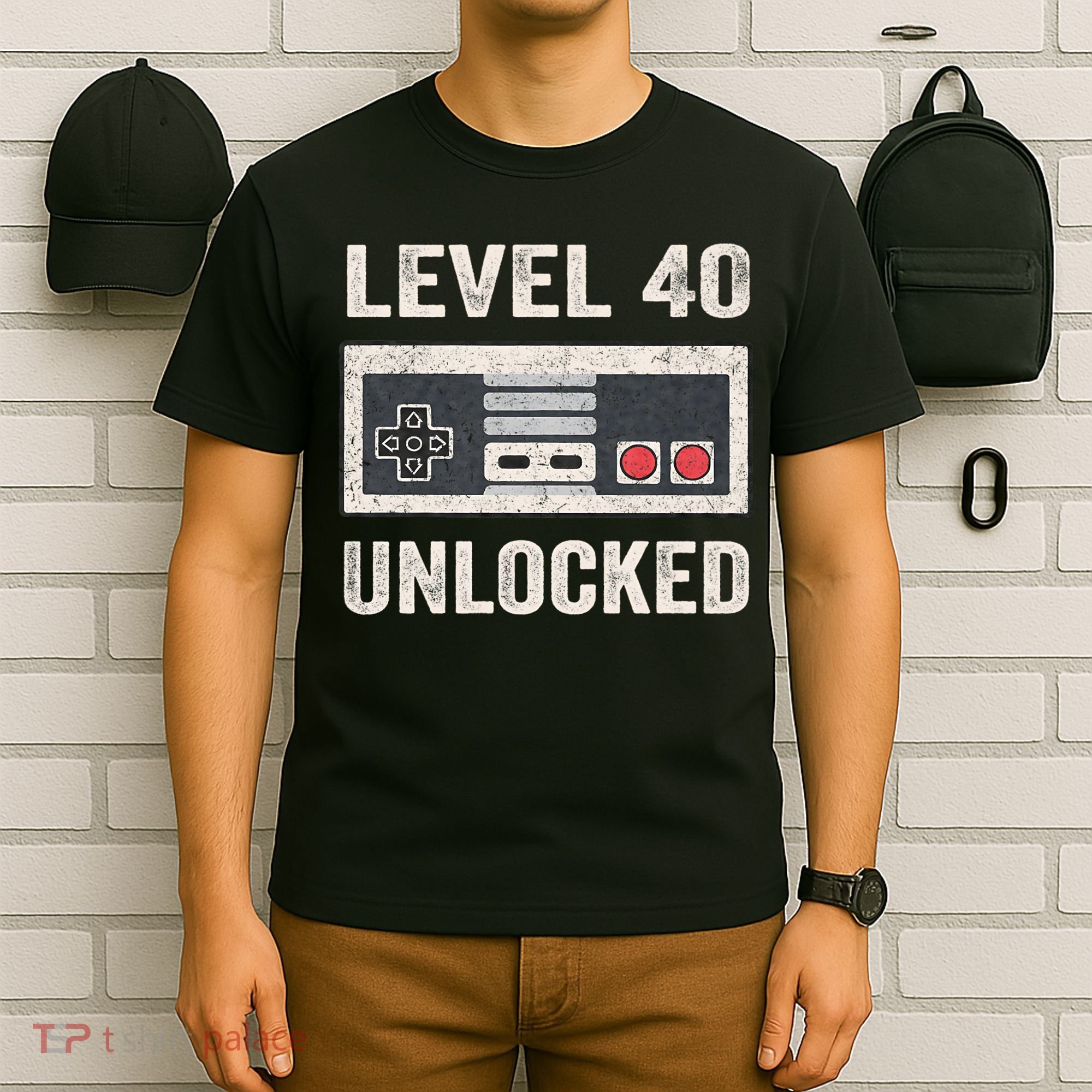 Level 40 Unlocked Video Gamer 40th Birthday Gift T-Shirt