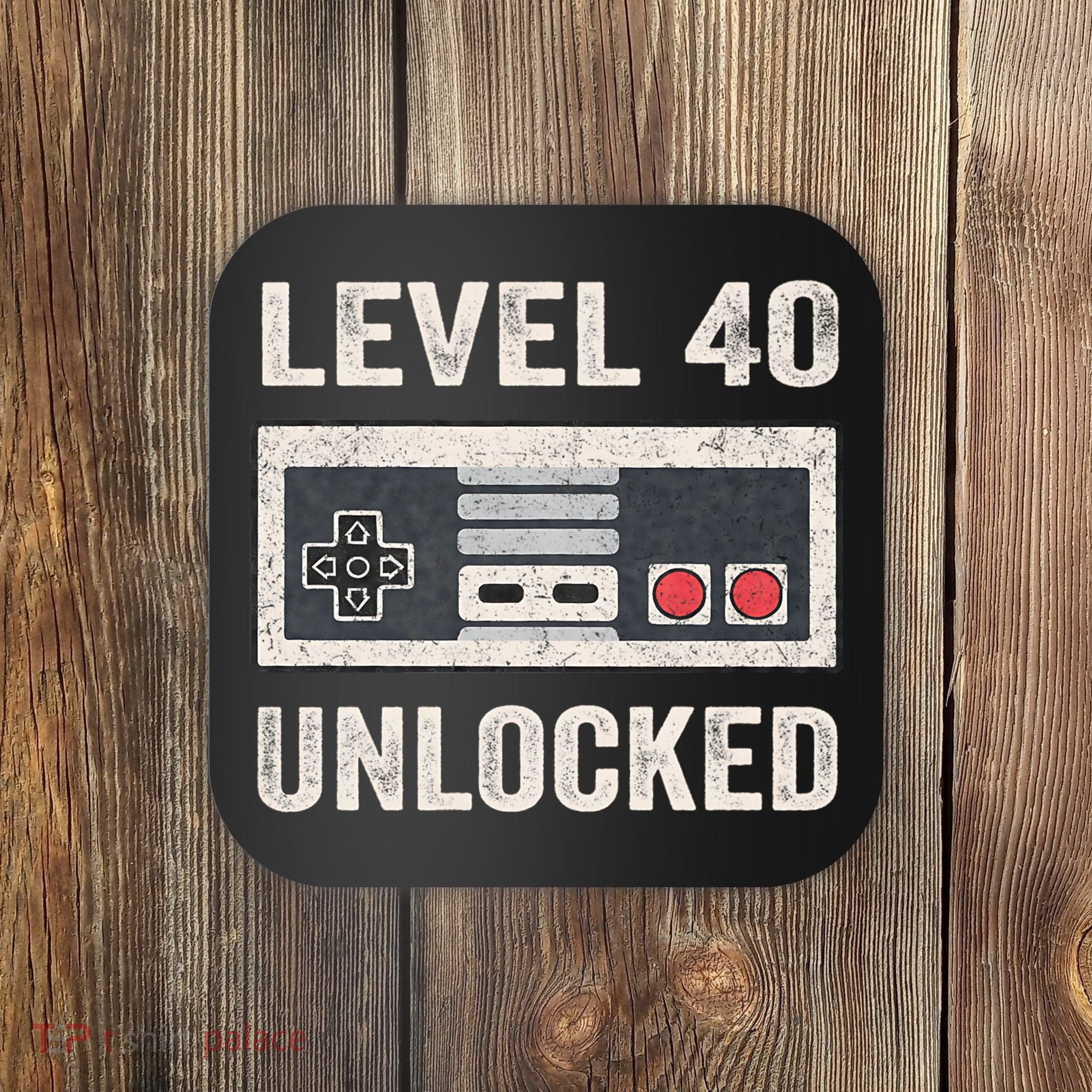 Level 40 Unlocked Video Gamer 40th Birthday Gift Coaster