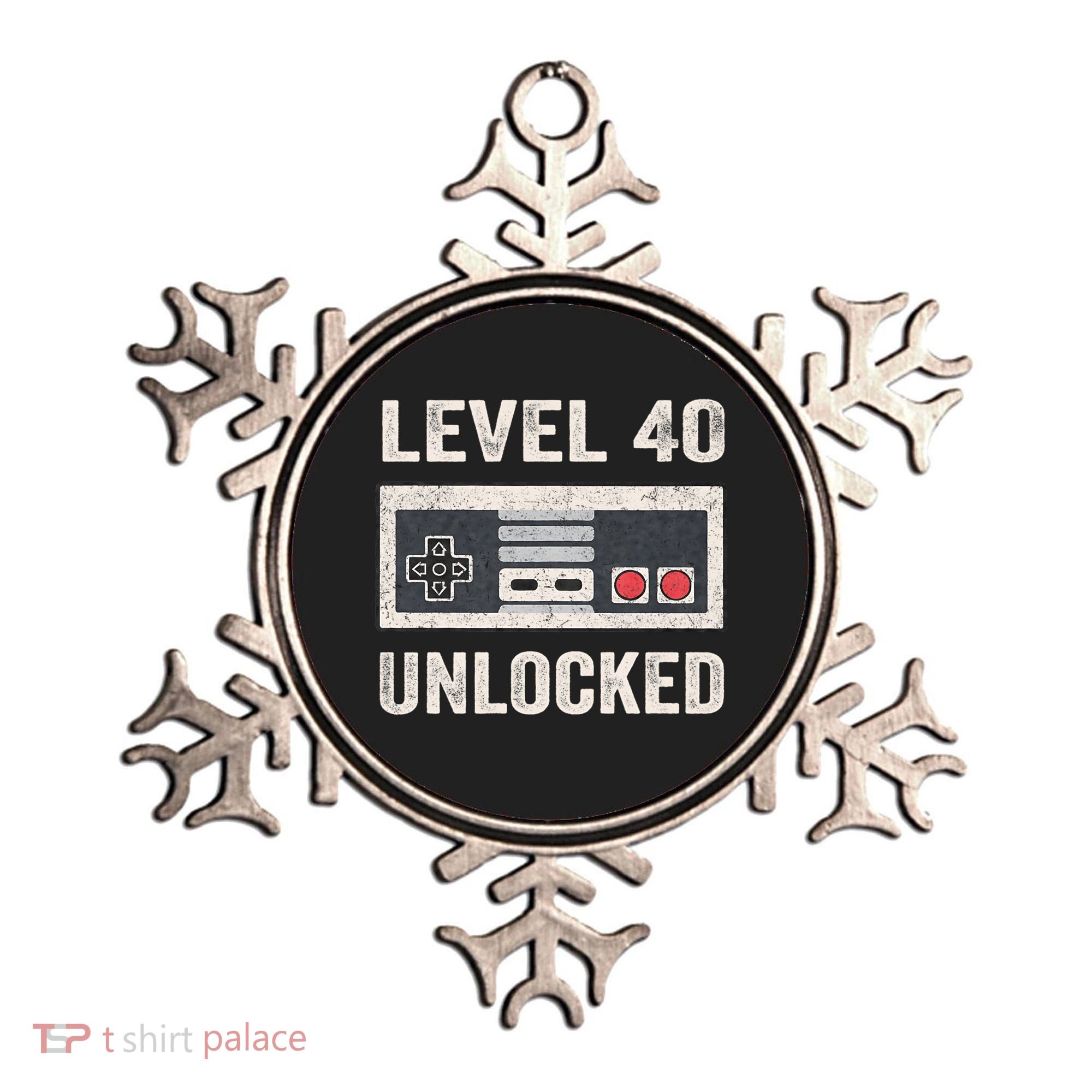 Level 40 Unlocked Video Gamer 40th Birthday Gift Ornament