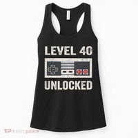 Level 40 Unlocked Video Gamer 40th Birthday Gift Women's Tank Top thumb 0