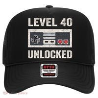 Level 40 Unlocked Video Gamer 40th Birthday Gift Hat thumb 0