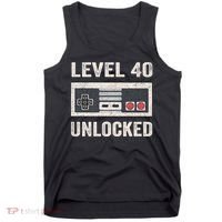 Level 40 Unlocked Video Gamer 40th Birthday Gift Tank Top thumb 0