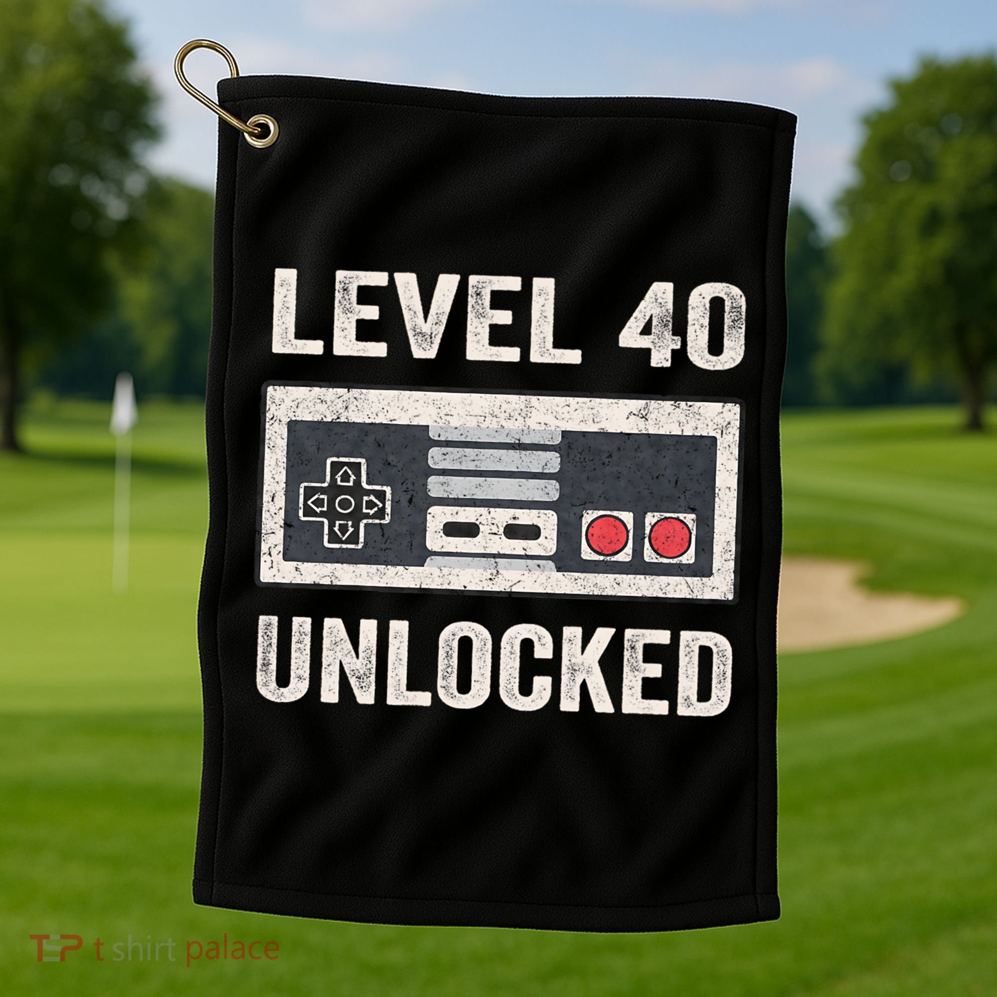 Level 40 Unlocked Video Gamer 40th Birthday Gift Golf Towel