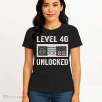 Level 40 Unlocked Video Gamer 40th Birthday Gift Women's T-Shirt thumb 4