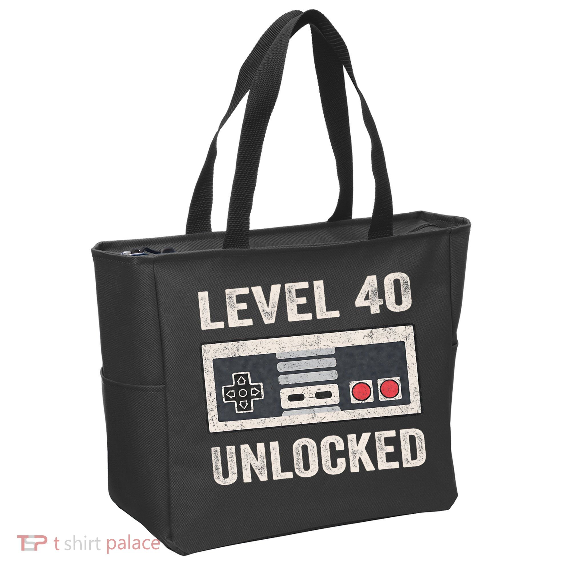 Level 40 Unlocked Video Gamer 40th Birthday Gift Tote Bag