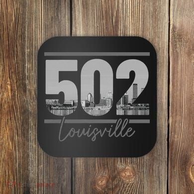 Louisville 502 Area Code Skyline Kentucky Pride Vintage Coaster