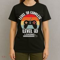 Level 59 Complete Level 60 Loading Vintage Birthday Video Game T-Shirt thumb 4