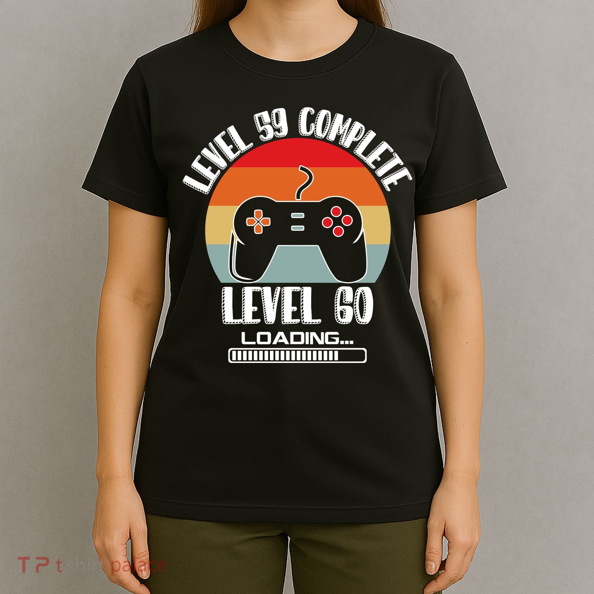 Level 59 Complete Level 60 Loading Vintage Birthday Video Game T-Shirt