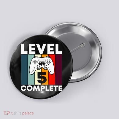 Level 5 Complete 5th Year Wedding Anniversary Gift For Him Button