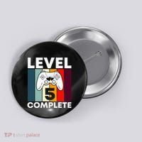 Level 5 Complete 5th Year Wedding Anniversary Gift For Him Button thumb 0