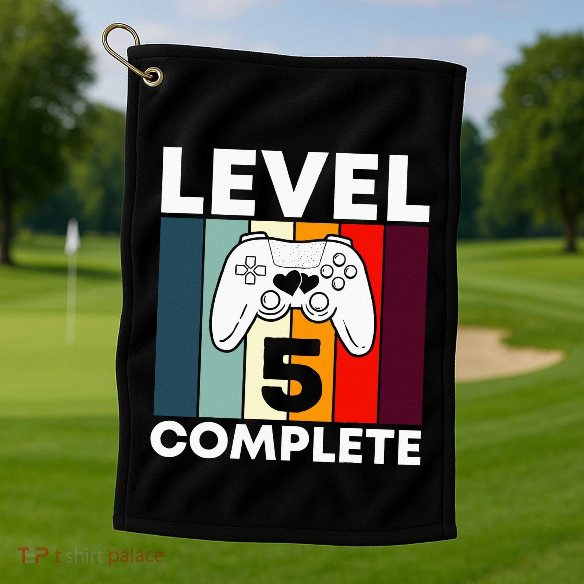 Level 5 Complete 5th Year Wedding Anniversary Gift For Him Golf Towel