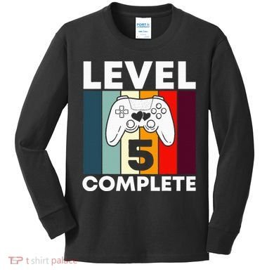 Level 5 Complete 5th Year Wedding Anniversary Gift For Him Kids Long Sleeve Shirt
