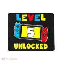Level 5 Unlocked 5th Birthday Shirt Video Game 5 Year Old Mousepad thumb 0