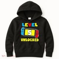 Level 5 Unlocked 5th Birthday Shirt Video Game 5 Year Old Kids Hoodie thumb 0