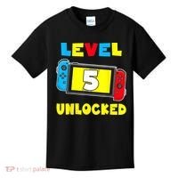 Level 5 Unlocked 5th Birthday Shirt Video Game 5 Year Old Kids T-Shirt thumb 0