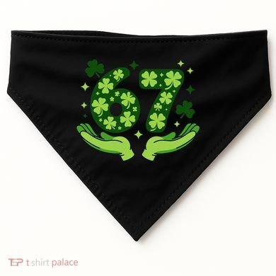 Lucky 67 Shamrock St Patrick’s Day 6-7 Meme USA-Made Doggie Bandana