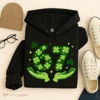 Lucky 67 Shamrock St Patrick’s Day 6-7 Meme Hoodie thumb 4