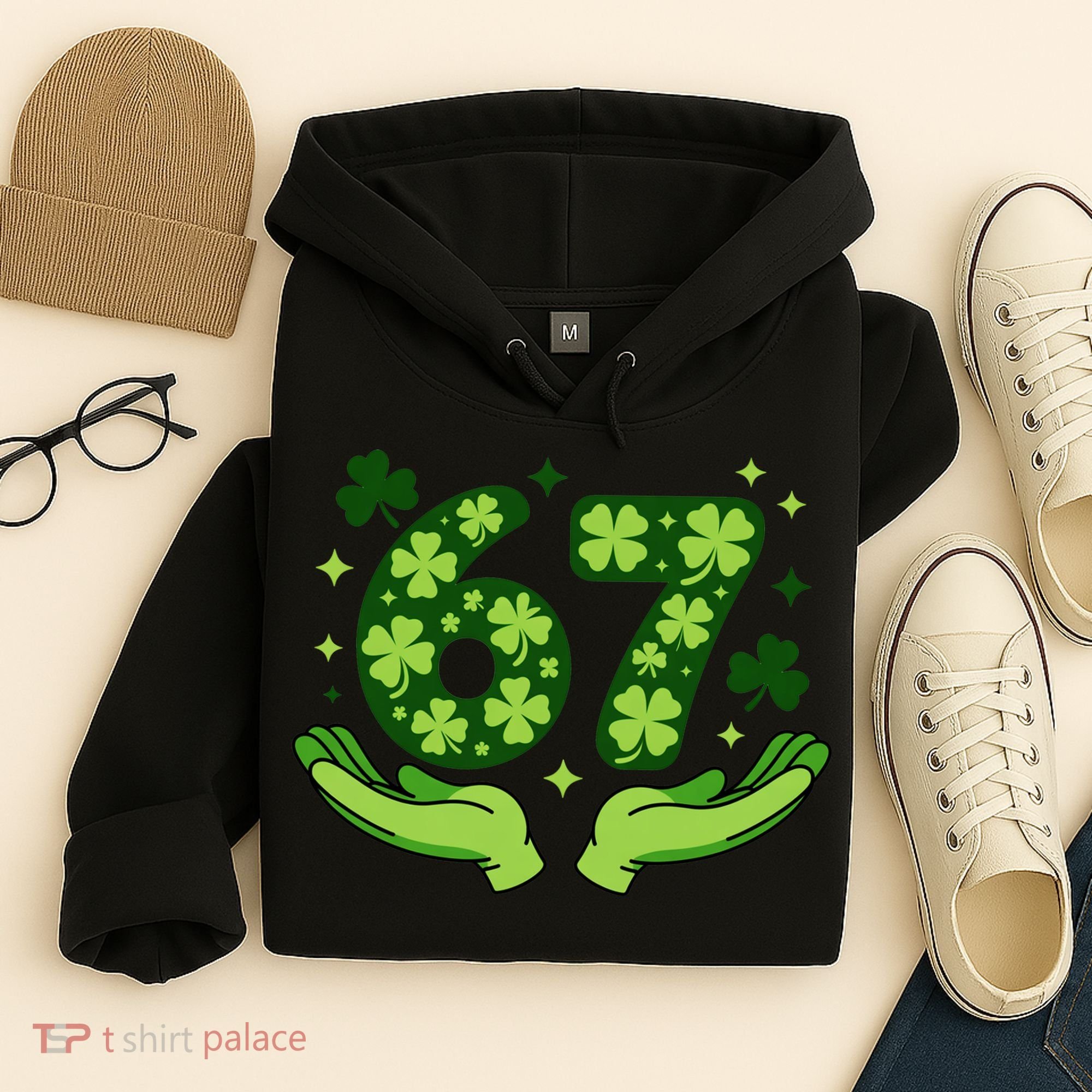 Lucky 67 Shamrock St Patrick’s Day 6-7 Meme Hoodie