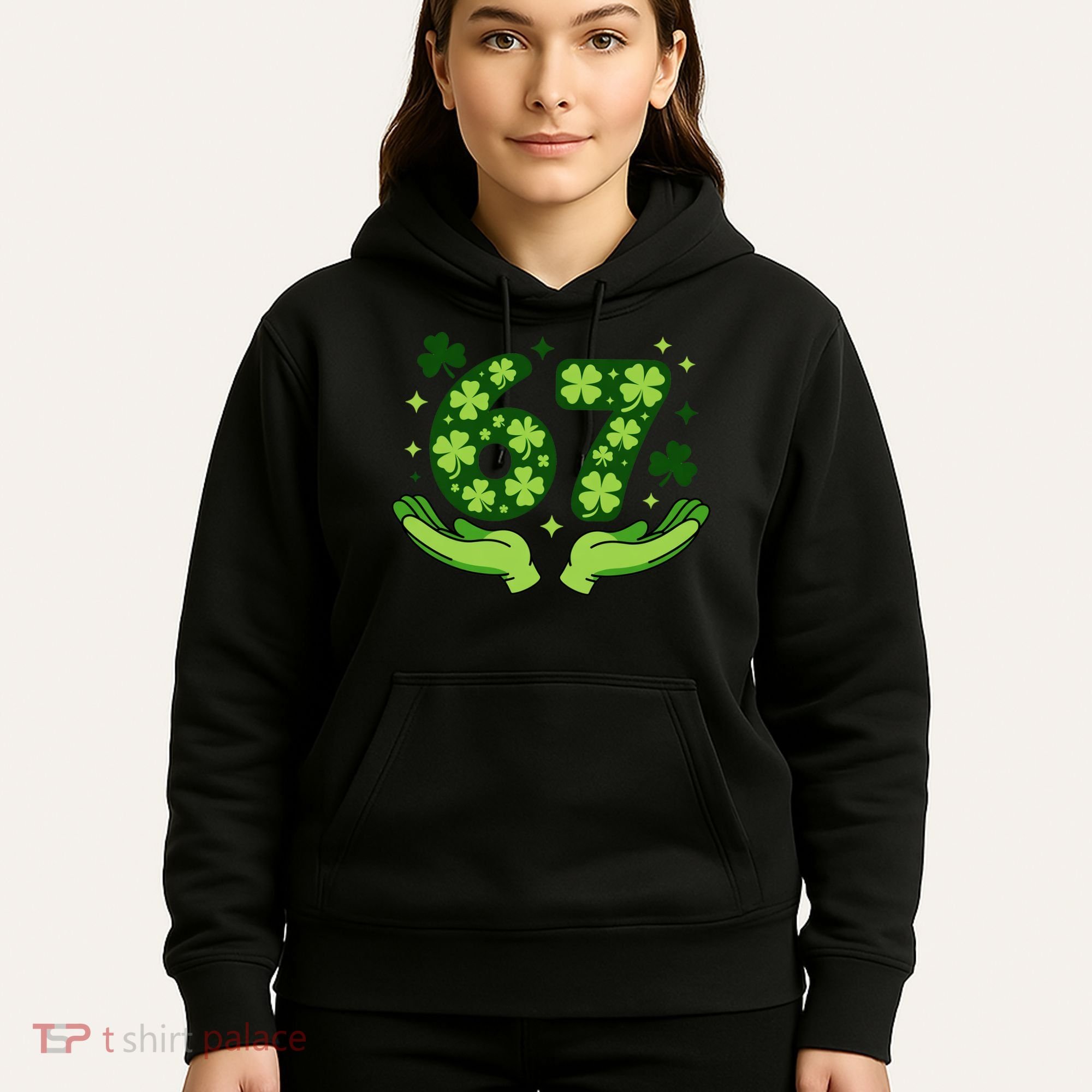 Lucky 67 Shamrock St Patrick’s Day 6-7 Meme Hoodie