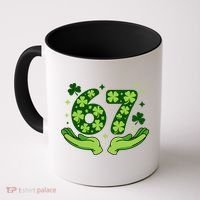 Lucky 67 Shamrock St Patrick’s Day 6-7 Meme Coffee Mug thumb 0